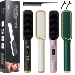 Plancha de Pelo 2 en 1 Desmontable Multifuncional con Peine Caliente, Rizador Automático de 500 Grados, Alisador de Pelo Portátil - Product Image 1