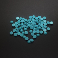 Vente en gros de pierres synthétiques turquoise bleues rondes en cabochon de 4,5 mm