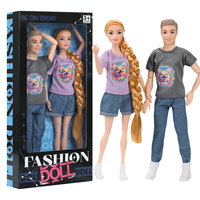 Muñeca Bobby de Plástico de 30 cm con Novio en Caja para Exportación, Set de Pareja a la Moda, Juguete Modelo Inflable