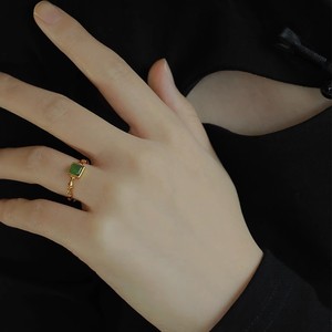 Luoqingzhu Hetian <b>Jade</b> <b>Ring</b> Square Geometric Design Adjustable For Women Everyday Wear - Product Image 4