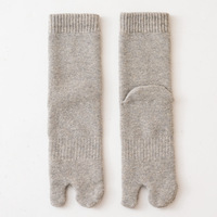 Chaussettes athlétiques mi-mollet en coton épais et chaud, avec logo personnalisé, à deux orteils, en tissu éponge, anti-transpiration, pour l'hiver