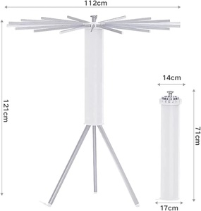 Séchoir à <span class=keywords><strong>linge</strong></span> portable pliable, style <span class=keywords><strong>parapluie</strong></span>, en aluminium, séchoir rotatif pliable - Product Image 2