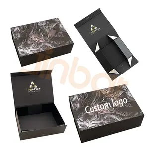 Papier Lint Doos Geschenkdozen Presenteert 15X8 Moderne Geschenkverpakking Op Maat Magnetische Stijve Luxe Verpakking Voor Chocolade Zwart Accepteren