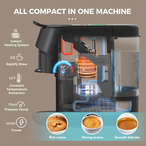 Machine à café expresso automatique professionnelle de style italien, portable, multi-capsules, pour le bureau - Product Image 4