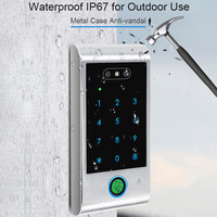 Lecteur Wiegand métallique Secukey VF6P 2026 avec reconnaissance faciale biométrique, lecture des veines palmaires, empreintes digitales et clavier de contrôle d'accès RFID pour bureau