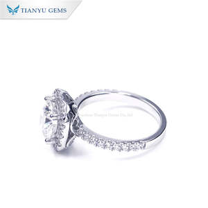 Anillo Tianyu de Plata de Ley S925 con Baño de Oro de 18k y Moissanita de 1ct para Mujer, Anillo de Compromiso y Promesa - Product Image 3