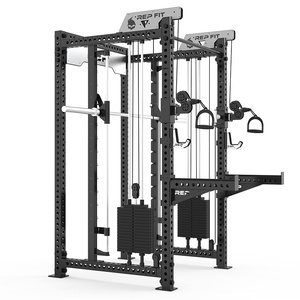 Smith Power Rack : Équipement d'entraînement <span class=keywords><strong>de</strong></span> force pour squats et développés couchés <span class=keywords><strong>avec</strong></span> <span class=keywords><strong>poulie</strong></span> à câble pour salle <span class=keywords><strong>de</strong></span> sport et fitness - Product Image 2