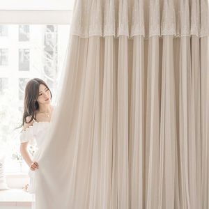 Rideaux en gros crème française chambre à coucher vent fille Double vent ombrage nouveau salon rideau de rêve - Product Image 2