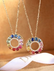 Collier pendentif Xinfly Fine Jewelry en or blanc 18 carats avec saphir arc-en-ciel et diamant - Product Image 2