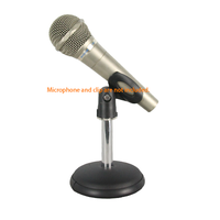 Support de microphone de table universel en métal durable CNBear K-803, profil bas, hauteur 10,1 cm, base 10,5 cm, pour microphone professionnel