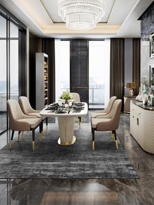 Tables à manger modernes, meubles de maison de luxe bon marché, salle à manger, cadre en acier inoxydable, plateau en marbre, carré, 6 à <span class=keywords><strong>8</strong></span> places - Product Image 4