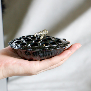 Brûleur d'encens en forme de capsule de lotus, fait main, style antique, pour cérémonie du thé, usage domestique, brûleur de bois de santal et d'agarwood, design créatif - Product Image 1