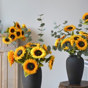 Flor Artificial <span class=keywords><strong>de</strong></span> Seda <span class=keywords><strong>de</strong></span> Tallo Largo Individual al por Mayor, <span class=keywords><strong>Girasol</strong></span> <span class=keywords><strong>de</strong></span> Plástico para Decoración <span class=keywords><strong>de</strong></span> Paredes Disponible para la Venta - Product Image 1