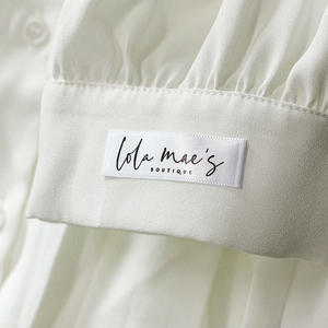 Étiquettes de vêtements en satin personnalisées avec <span class=keywords><strong>logo</strong></span>, impression sérigraphique, étiquettes principales pour col de robe - Product Image 4