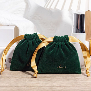 Sac cadeau en coton recyclable avec cordon de serrage, logo imprimé, pour écouteurs, vêtements, artisanat, vente en gros, pochette d'emballage en flanelle - Product Image 2
