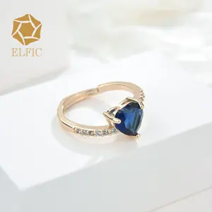 Elfic Модный новый дизайн 14k позолоченное бриллиантовое Открытое кольцо ювелирные изделия оптом для женщин