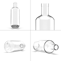 Fournisseurs de bouteilles de gin en verre rond de 750 ml, liqueur 1L 1000ml 700ml 500ml, tequila, whisky, vodka, spiritueux, bouteilles à fond épais avec bouchon