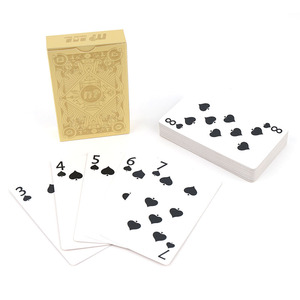 Tùy chỉnh bề mặt vật liệu hoàn thiện bao bì chất lượng cao lạnh lá dập Poker vàng/bạc cạnh sang trọng giấy chơi thẻ - Product Image 1