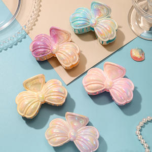 Pinza para el pelo de mujer con diseño de tiburón en degradado de colores, lazo bonito, accesorio de plástico para verano - Product Image 1