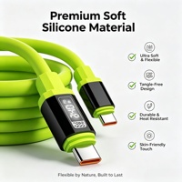 Kabel Pengisian Cepat 240W 6A Tipe-C dengan Selubung Silikon untuk Ponsel, iPad, dan Tablet