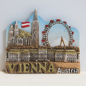 Magnete Frigorifero Vienna Austria - Souvenir Viaggio 3D Con Monumenti