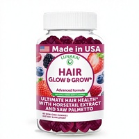 Lunakai USA Made Vegan Super Hair Gummies Biotin Zinc Horsetail Extract Saw Palmetto Vitamines pour la croissance des cheveux Femmes Hommes Soutien Capillaire