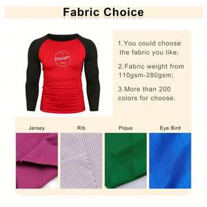 Custom Logo Streetwear Sports Gym High Quality Puff Printing <b>Raglan</b> Color Blocking Long Sleeve Clothes Men <b>T</b>-<b>Shirt</b> for Men - Product Image 2
