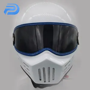 OEM кожаный шлем козырек объектив для открытого винтажного мотоцикла Ретро снегоход Байкерский шлем