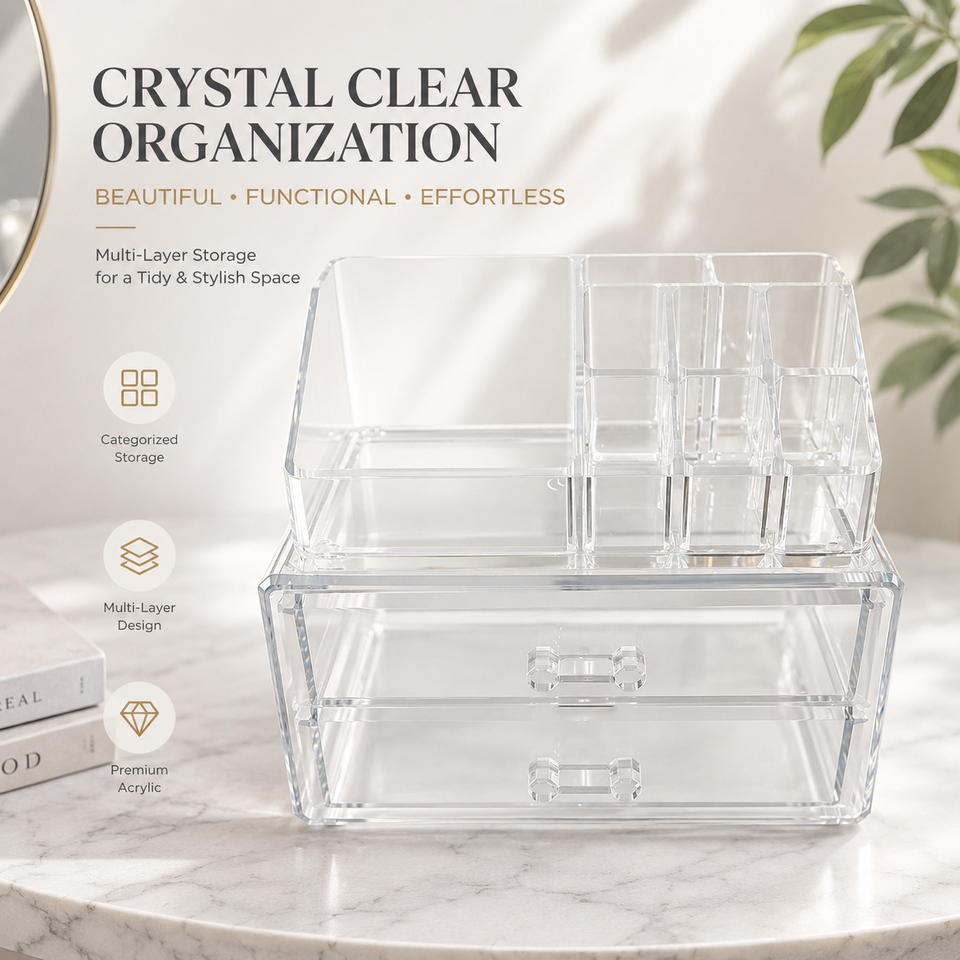 Acrylic Transparent Cosmetic Storage Box, Crystal Lipstick Holder ...