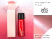 Pemegang leher merah muda, masukkan perjalanan produk perawatan pribadi dua kotak kemasan 30ml/1oz 100ml 200ml kotak kemasan merah muda