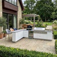 Cuisine extérieure en acier inoxydable personnalisable pour villa et jardin, avec évier, respectueuse de l'environnement