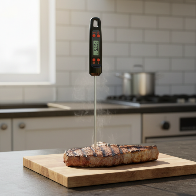 Portable Digital LCD Display Battery Powered ABS+Stainless Steel Kitchen Thermometer -50~300 Range 0.2 Accuracy Fast Reading