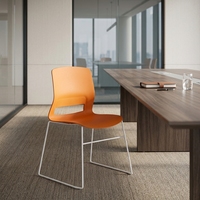 Chaise de formation au design simple, multifonctionnelle, confortable, en plastique PP, pour la maison et le bureau