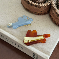 Barrettes et pinces à chignon unisexes faites à la main en feuille d'acétate colorée, motif requin, accessoire capillaire polyvalent et mignon