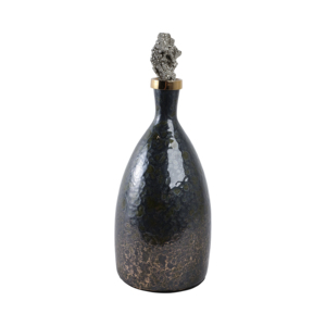 Vaso in vetro testurizzato con coperchio in pietra per decorare il soggiorno, l'ufficio o la casa - Product Image 2