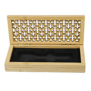 Caja de Almacenamiento de Bambú Ecológica de Lujo con Tapa Abatible y Diseño Hueco DS, con Acabado Delicado - Caja de Regalo para Vino y Manualidades - Product Image 5