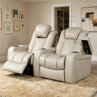 Fauteuil inclinable électrique de luxe en cuir avec support de tête réglable, mobilier de salon, siège de cinéma maison, canapé de cinéma