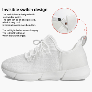 Zapatillas deportivas de fibra óptica con luz LED recargable por USB, deportivas blancas que brillan por la noche para regalo de fiesta - Product Image 6