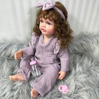 Poupée en silicone souple pour bébé fille Betty, cheveux longs et bruns, réaliste, princesse, bambin, cadeau d'anniversaire, 22 pouces