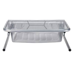 サイドコンパートメントと引き出し式デスクオーガナイザーを備えた高品質メッシュモニタースタンドコンピューターデスクライザーシェルフ - Product Image 2