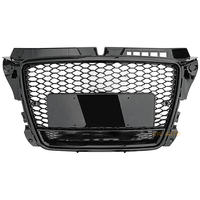 Nouvelle calandre en nid d'abeille pour Audi A3 RS3 2008/2009/2010/2011/2012, style sport, ajustement direct, plastique ABS avec cadre inférieur