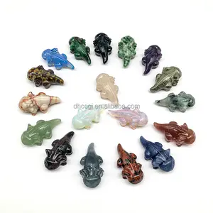 wholesale natural popular crystal rose quartz mini 3cm carving lizard animal crystal craft obsidian lizard for decoration
