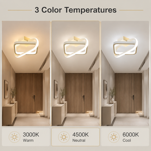 Modern Geometric Flush <b>Mount</b> <b>Light</b> Acrylic 20W <b>Led</b> Tri Color High Cri Home Decoration For Entrance Hallway Bedroom - Product Image 4
