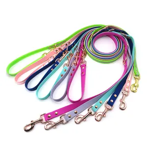 Fashion Custom Heavy Duty Waterproof Soft Rubber PVC Plastic Pet Lead Double End Dog Leash