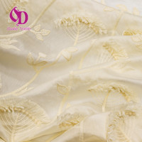 Tissu en gaze brodé de pissenlits 100% polyester, jacquard 3D, toucher doux, vêtements de protection solaire pour mariage et accessoires