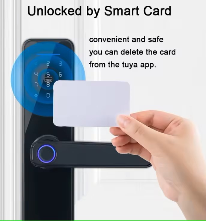 Tuya App WiFi Smart Digital Lock Intelligente Fingerprint Biometric Eletronic Digital Password Keyless Entry for Wood Door · image 6