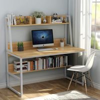 Bureau d'angle pour ordinateur de chambre à coucher, bureau de travail à domicile avec étagère pour la maison