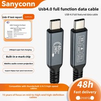 Kabel Data USB 4.0 Tipe-C Kustom Pabrik, Pengisian Cepat, Mendukung Transmisi Definisi Tinggi 8K 60Hz, Desain Kepang untuk