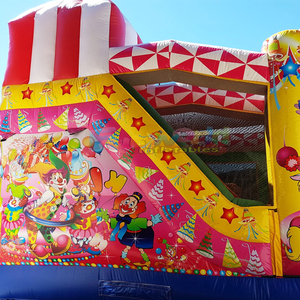 Castillo inflable con temática de circo, castillo hinchable con tobogán para niños, combo de juegos inflables para exteriores. - Product Image 3