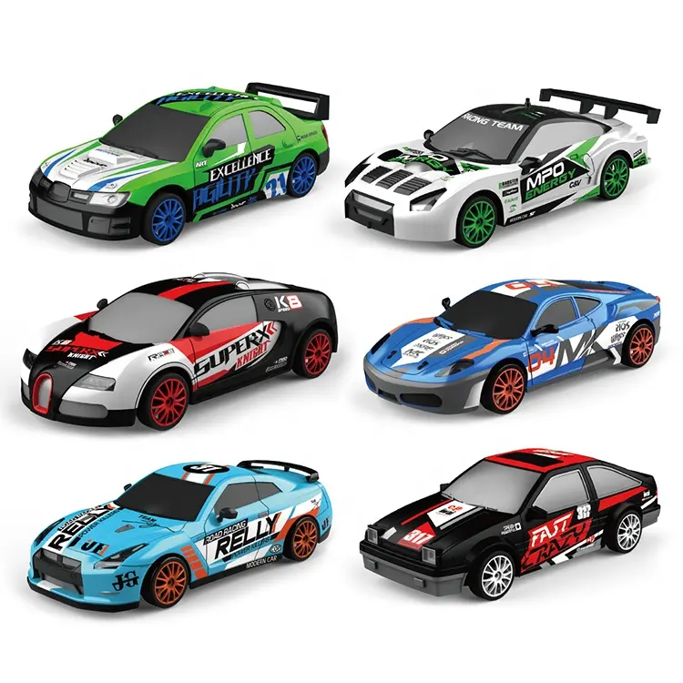 1/24 2.4G 4ch Mini Race 4wd Drift Rc Auto Kinderen Afstandsbediening Speelgoed Voertuig Tpr Wiel Met Led Light Jongens Hobby